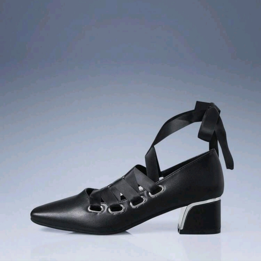 Women's Fashion Square Toe Rivet Chunky Heel Pumps,Suitable For Autumn